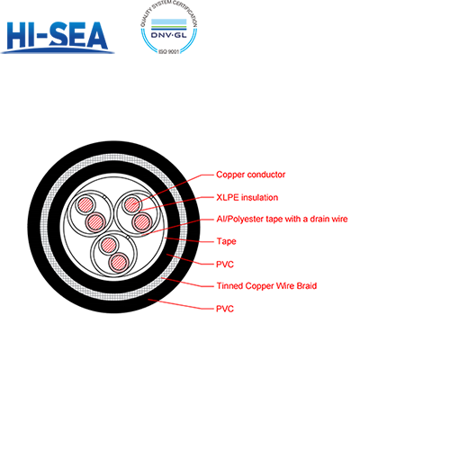 CHJVP82/SA XLPE Insulation Flame Retardant Armor Type Marine Communication Cable with Shield